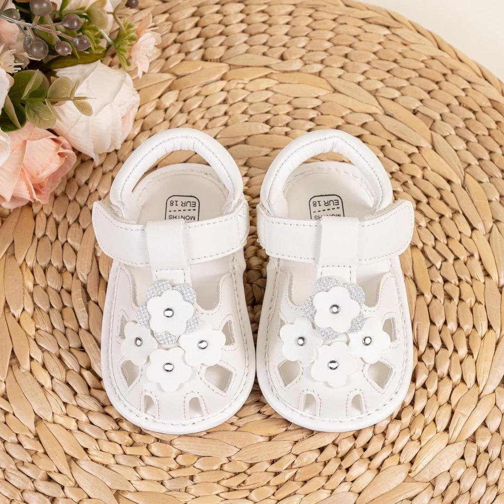 Летние детские сандалии: Милые цветочные узоры, Мягкие подошвы из ПУ, Идеально для малышей.