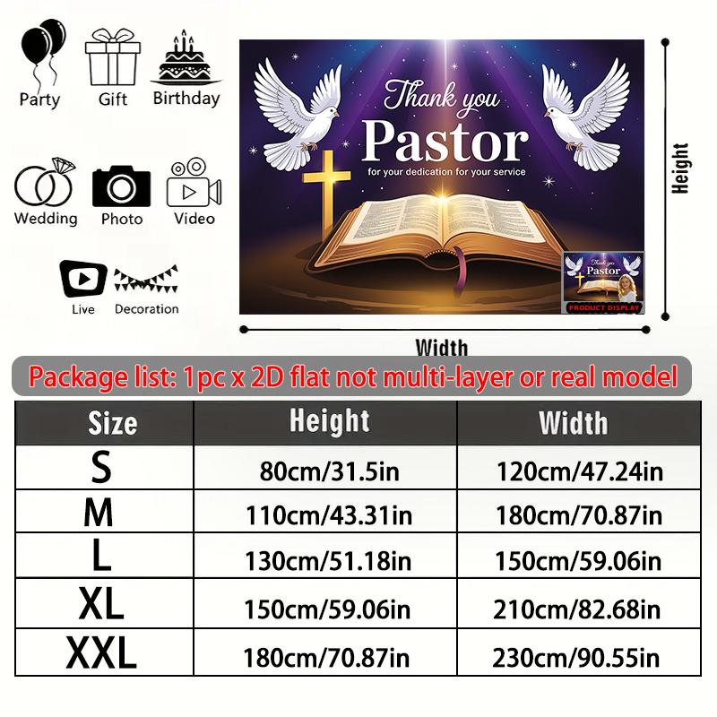 2D Flat - 2D Flat Banner 1pc Sacred Backdrop Polyester Banner Wall Room Decor Religious Supplies Backdrop