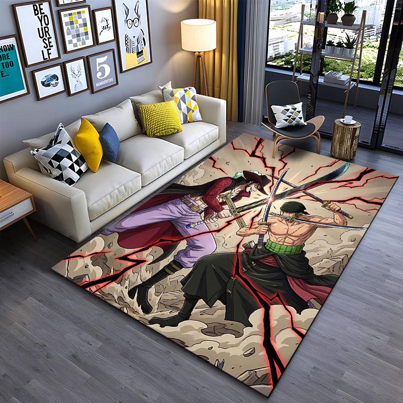 Sword Duel Anime Characters Carpet suitable as a non-slip mat for the living room or bedroom sofa