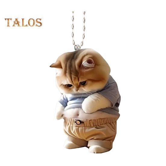 Висячее украшение в виде пузатой собаки, кошки, для дома, для дома, для рождественской елки, для автомобиля, зеркало заднего вида, 2D, акрил, большой живот, мультяшное животное, подвесное украшение