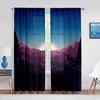 Фиолетовые горы, абстрактный минималистичный пейзаж, прозрачная вуаль, шторы для гостиной, шторы для спальни, шифоновая тюлевая занавеска