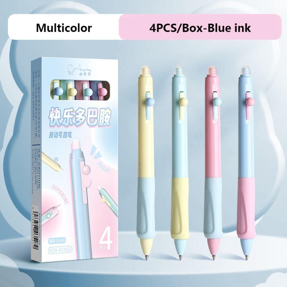 4 шт./кор. 0,5 мм черная/синяя стираемая ручка-ручка с нажимным типом нейтральная ручка для письма школьный офис