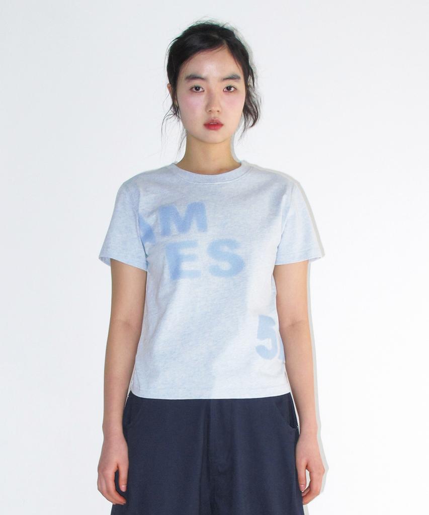 AMES-WORLDWIDE Футболка с принтом 52 Typo Tee Синяя