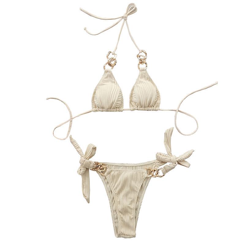 Женский раздельный купальник-бикини из трех частей на цепочках, европейский и американский, 2025
