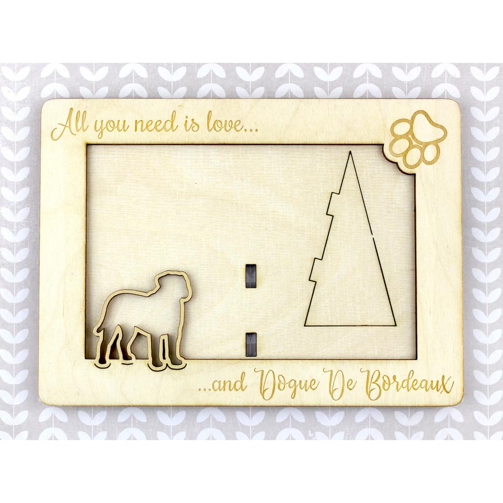 Dogue de Bordeaux, French Mastiff, Bordeauxdog - Photo frame, engraved wooden frame, a lovely gadget for the dog lover by Art-Dog