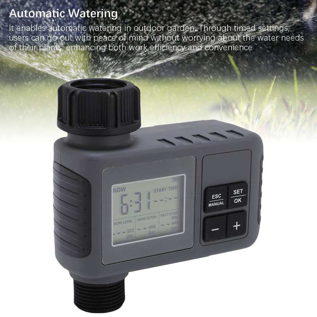 Автоматический таймер полива ЖК-дисплей Контроллер полива по времени для крана 3/4-1/2 дюйма Открытый сад Двор