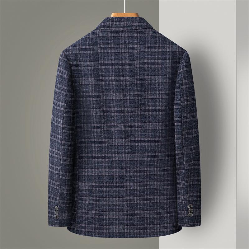 Men's Suit Business Casual Plaid Suit Single-breasted Two-button Plaid Non-ironing Suit Men's Jacket