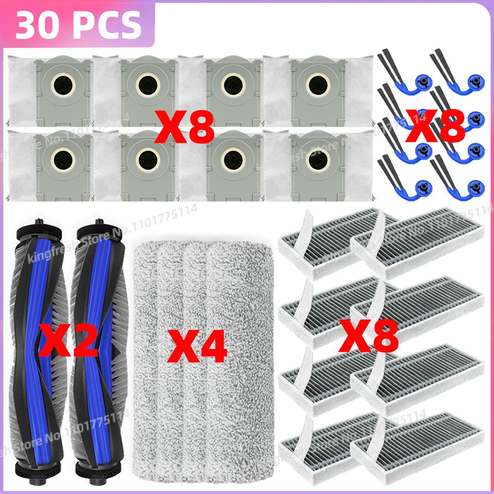 Compatible For ( ECOVACS X9 PRO OMNI, YEEDI S16 PLUS ) Vacuum Parts Main Brush Filter Roller Mop Cloth Dust Bag Accessories