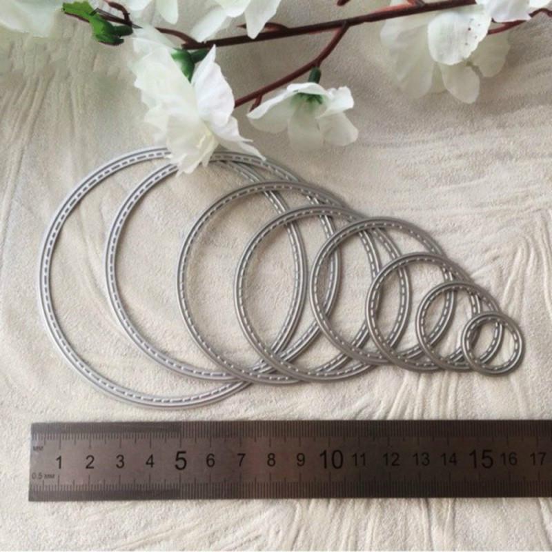 8 шт. Круглый круг металлический трафарет для штампов для DIY Скрапбукинг фотоальбом декоративное тиснение T