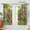 2pcs 2D Flat Printing Curtains Believe Garden Yard Polyester Without Electricity Seasonal Party & Holiday Decor Perfect for New