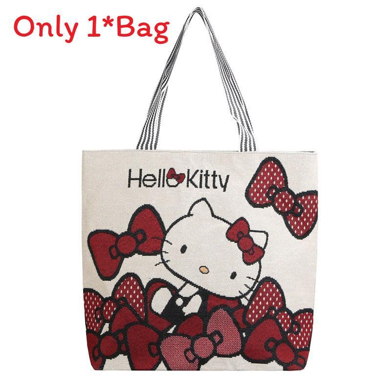 Canvas Butterfly Elephant Cat Tote Bag For Women With Sewn Details For Daily Use