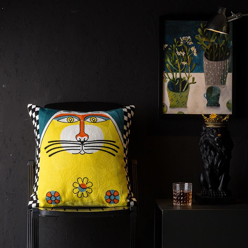 Чехол для подушки в стиле кантри в европейском и американском стиле с изображением Пикассо для гостиной, вышитая подушка для прикроватной подушки