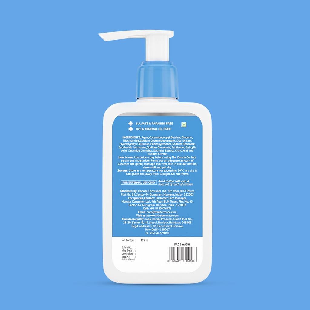 The Derma Co 2% Niacinamide Oily Skin Cleanser 125 ml Pack for Sensitive & Combination Skin