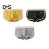 Men Boxer Underwear Mid-rise Elastic Waistband Patchwork Color Shorts Briefs U-convex Ribbed Panties Daily Wear