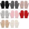 Fashion Soft Solid Color Winter Gloves Double Layer All Fingers Rabbit Hair Mittens