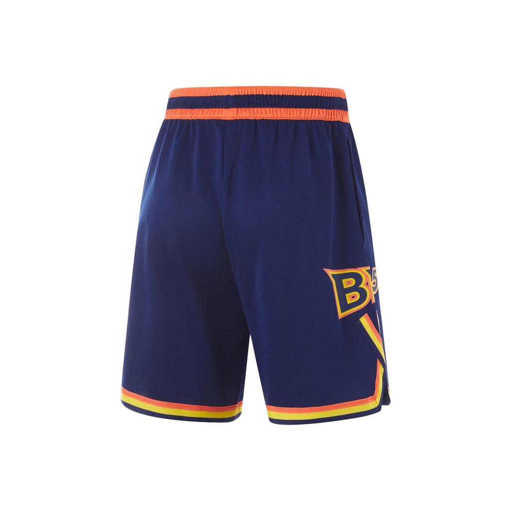 Li-Ning Anti-Five Series Color Block Lace-Up Letter Quick-Dry Basketball Shorts Men Shorts Blue AAPU111-8