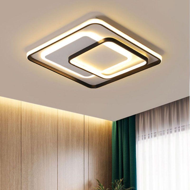 Светодиодные светильники для гостиной, потолочные светильники, минималистичные и современные новые светильники для спальни, книжные комнаты, квадратные светильники