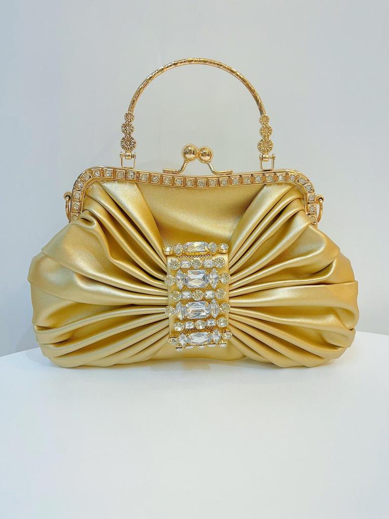 French Fairy Diamond Inlaid Banquet Bow Evening Crossbody Bag