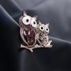 Милая винтажная брошь в виде совы, женская модная брошь в виде животного, нежная бриллиантовая булавка, мультяшные аксессуары