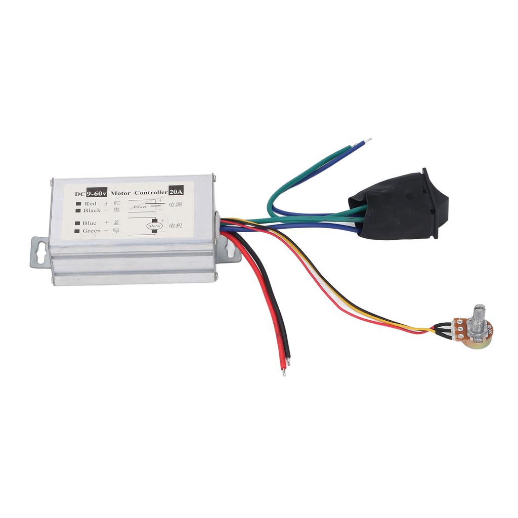 DC Motor Speed Controller 9V 12V 24V 36V 48V 60V PWM Variable Fan Speed Controller with CW CCW Switc