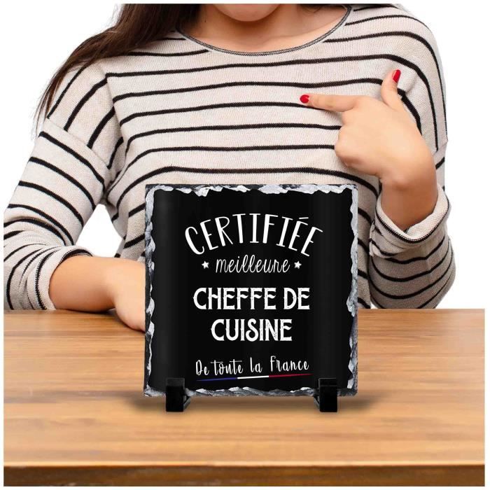 Cadre cheffe de cuisine certifiée meilleure dans toute la france noir | Idée Bureau Cadeau Travail Collègue