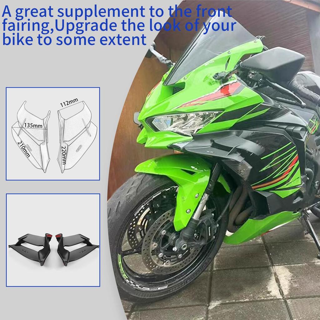 WOOGA Replacement Motorcycle Fairing Side Winglet Aerodynamic Wing Deflector Spoiler for KAWASAKI ZX25 ZX-4R/4RR23-24 21-24