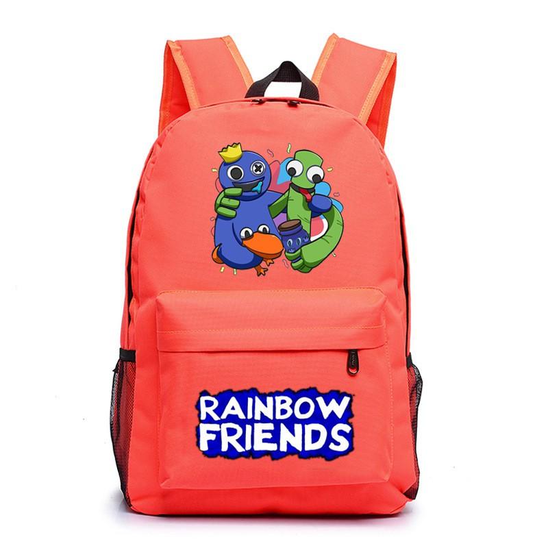 Мультяшный школьный рюкзак Rainbow Friends для детей, мальчиков и девочек, легкий, из ткани Оксфорд, для книг, с эргономичными лямками