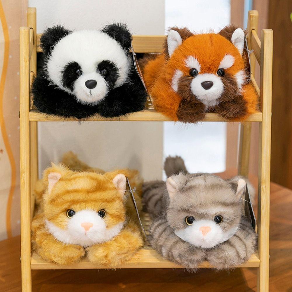 Stuffed Animal Panda Doll Raccoon Stuffed Kitten Doll Birthday Gift Cat Plush Toy Desktop Pets