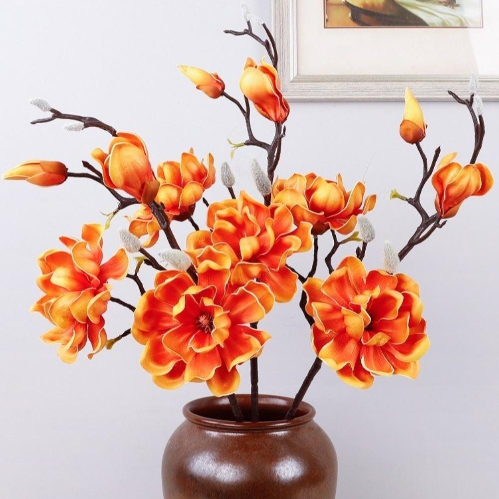 Handmade Artificial Magnolia Flower Real Touch Artificial Orchid Flowers  Home Living Room Decor