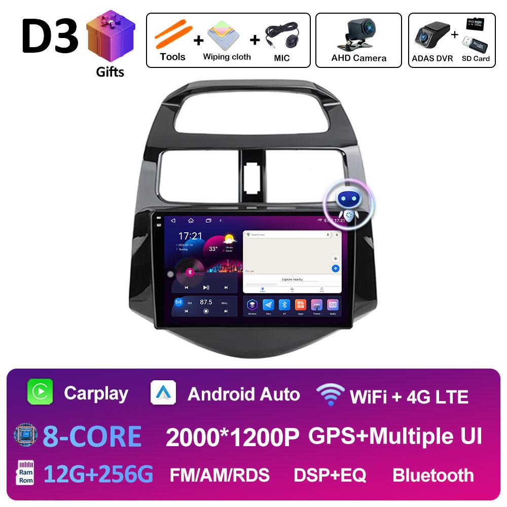 Android 14 Автомобильное видео для Chevrolet Spark Beat Matiz Creative 2010 2011 2012 2013 2014 Радиоплеер GPS Навигация Авто Инструменты 4G