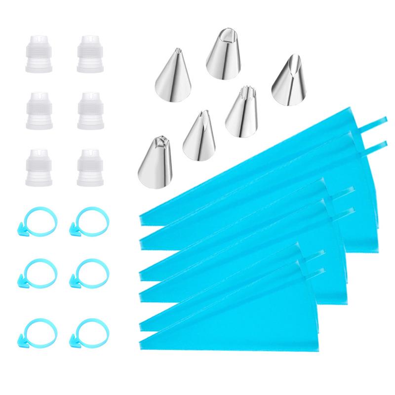 Набор насадок из нержавеющей стали для украшения тортов и крема с одноразовыми пакетами