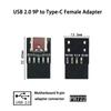 USB2.0 9-контактный на USB C Адаптер-Коннектор для Внутренней Материнской Платы ПК 9-контактный USB2.0 Конвертер для Настольного Компьютера