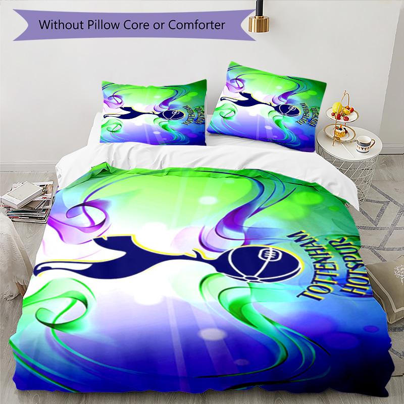 Tottenham Hotspur F.C Design Printed Pattern Duvet Cover Set – includes 1 duvet cover and 2 matching pillowcases Bedroom decor Christmas gifts