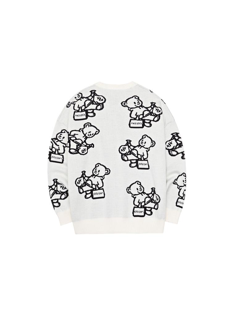 GREEMY Bear Knit (White)