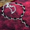 Black Onyx Handmade Gemstone Necklace, 925 Solid Sterling Silver Necklace Antique Jewelry, For Engagement Gift