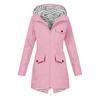 Women Solid Rain Jacket Outdoor Plus Waterproof Hooded Raincoat Windproof