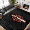 Harley-Davidson Print Crystal Velvet Plush Rug Anti?Slip Wear?Resistant Floor Carpet For Indoor Household Home Decoration