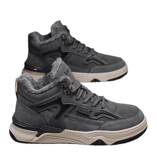 High-top Men's Shoes Winter 2024 New Velvet Thickened Warm Cotton Shoes Sports Leisure Work Non-slip Board Shoes Tide Shoes