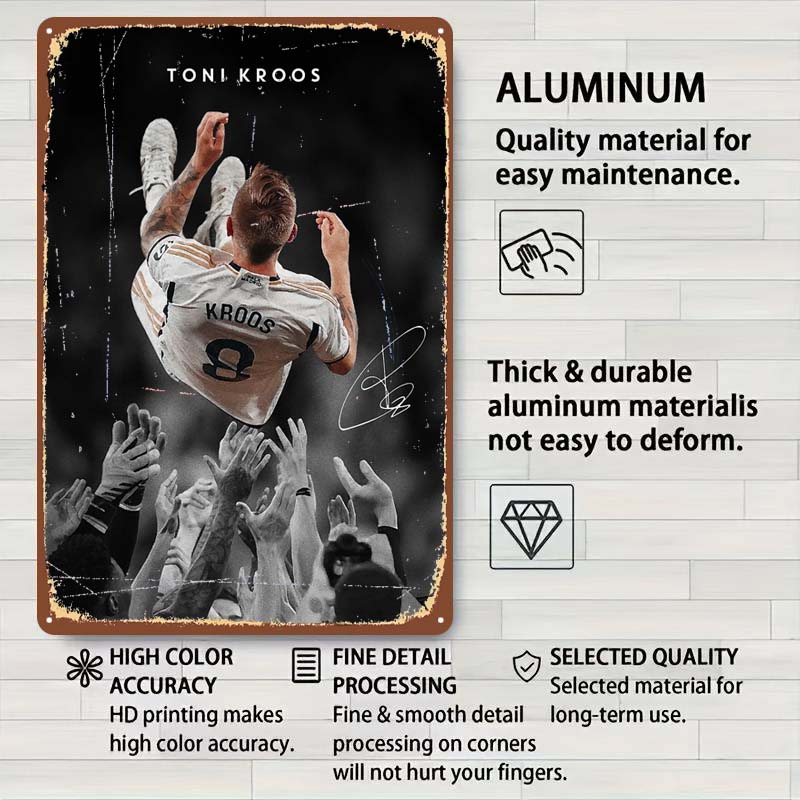 Плакаты Тони Крооса Футболист Знак Декор Игровой Комнаты На Заказ Металлические Жестяные Таблички для Украшения Стен Комнаты Декор Ванной Комнаты