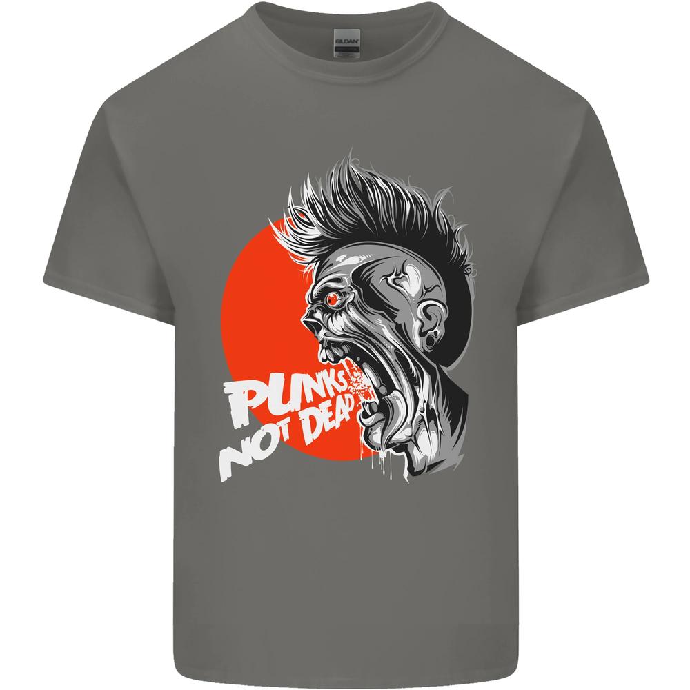 Punks Not Dead Rock Music Skull Unisexs Cotton TShirt Tee Top