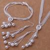 Набор украшений Набор украшений Пятирядное ожерелье из песочных бусин, браслет, серьги Набор из трех предметов Посеребренный набор украшений