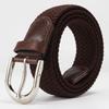 Men'S And Women'S Casual Canvas Belt Non-Porous Braided Pin Buckle Elastic Belt