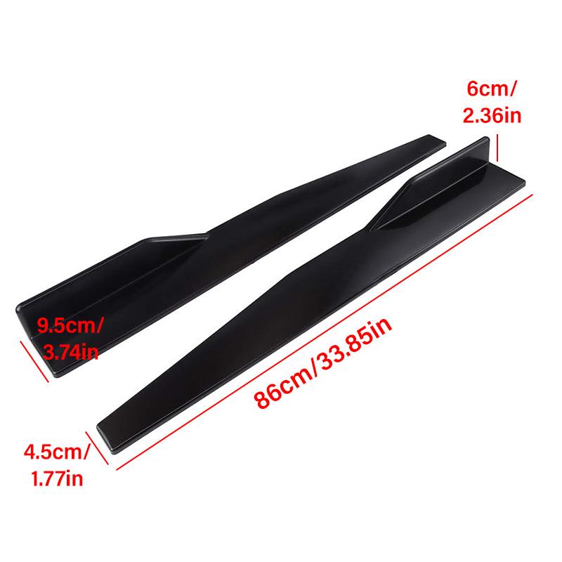 Universal 2PCS Car Side Skirts Lip Kits Glossy Black ABS Blade Style Spoiler Lip Kits for Sedan Coupe Hatchback Exterior Styling