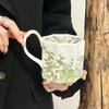 Retro High-end Lily of the Valley Ceramic Mug Design Coffee Milk Cup High-value Souvenir Gift