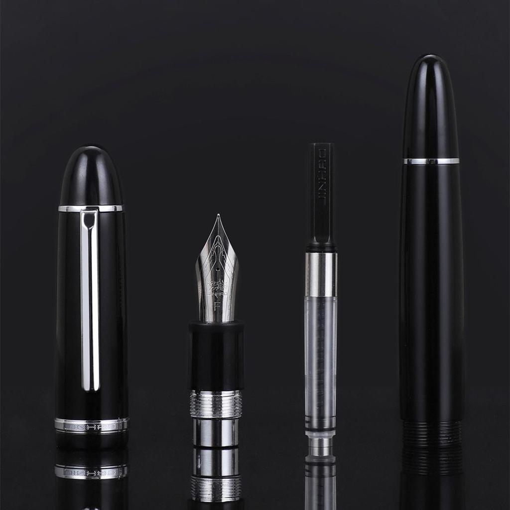 Jinhao X159 акриловая перьевая ручка золотого и серебряного цвета с зажимом Iraurita, тонкое перо для написания подписи