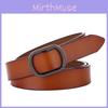 Leather Belt For Women With Metal Buckle Vintage Style Casual Waist Accessory