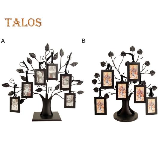 Фоторамка в виде семейного дерева, металлическая подставка для фоторамки в виде дерева с 6 декоративными рамками 1,77" x 2,56"/2,17" x 3,15" для декора настенного стола