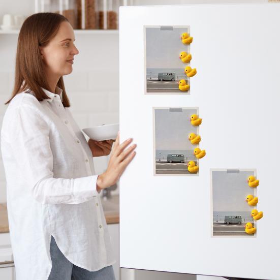 10 шт. Маленький желтый утенок Магнит на холодильник Дом Офис Кухня Шкафчик Холодильник Магнитный 3D Мультяшный Утенок Украшение Орнамент