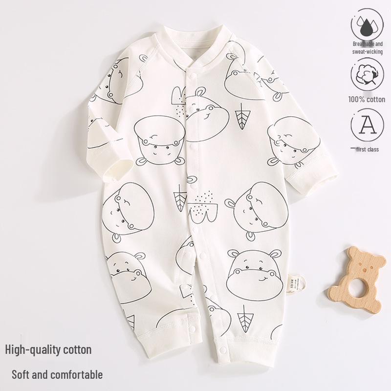 2025 New Pure Cotton Baby Jumpsuit for Spring, Autumn, and Winter - Newborn Toddler Inner Wear
