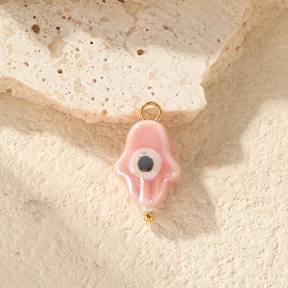 Colorful Ceramic Palm Eye Heart Snowman DIY Jewelry Accessories
